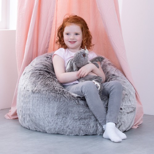 Kids bean bag chair - bag, fur